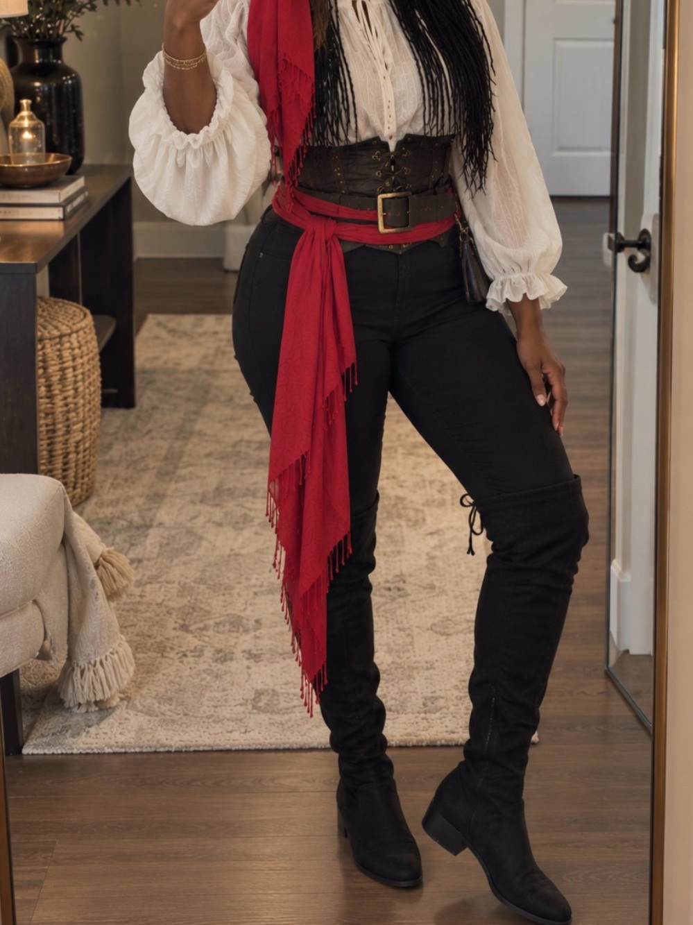 Universal Thread Black Over-the-Knee Suede-Look Boots